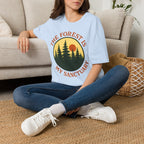 "The Forest Is My Sanctuary" Pines Sunset Graphic Tee Shirt
