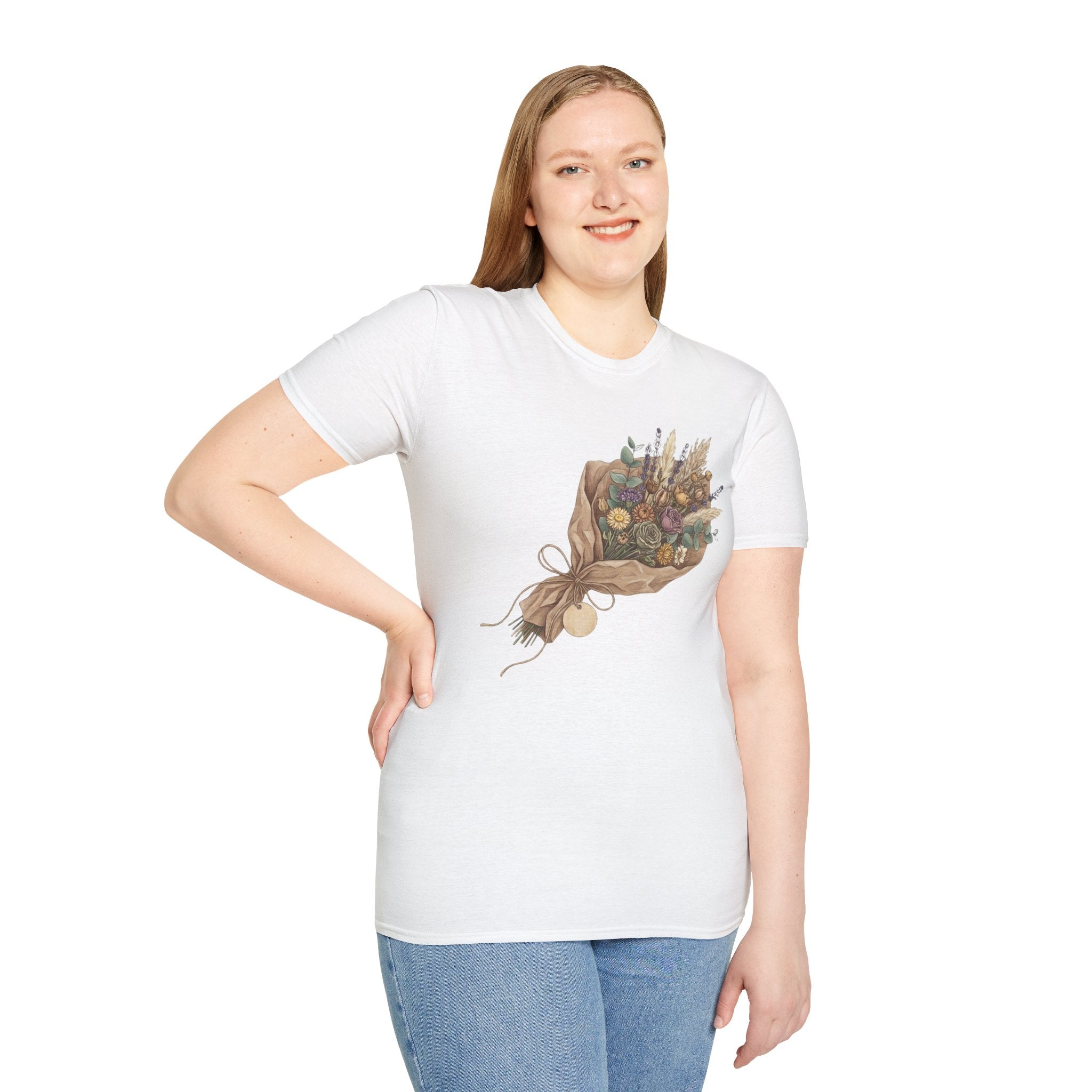 Floral Bouquet Graphic T-Shirt — Rustic Wildflower Bouquet Tee