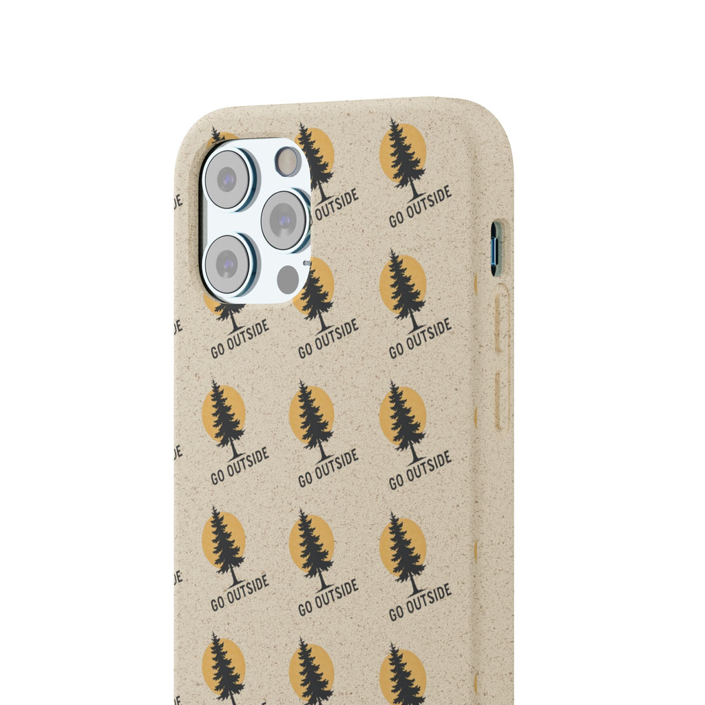 Biodegradable Phone Case — 'Go Outside' Recycled Eco-Friendly iPhone Cover