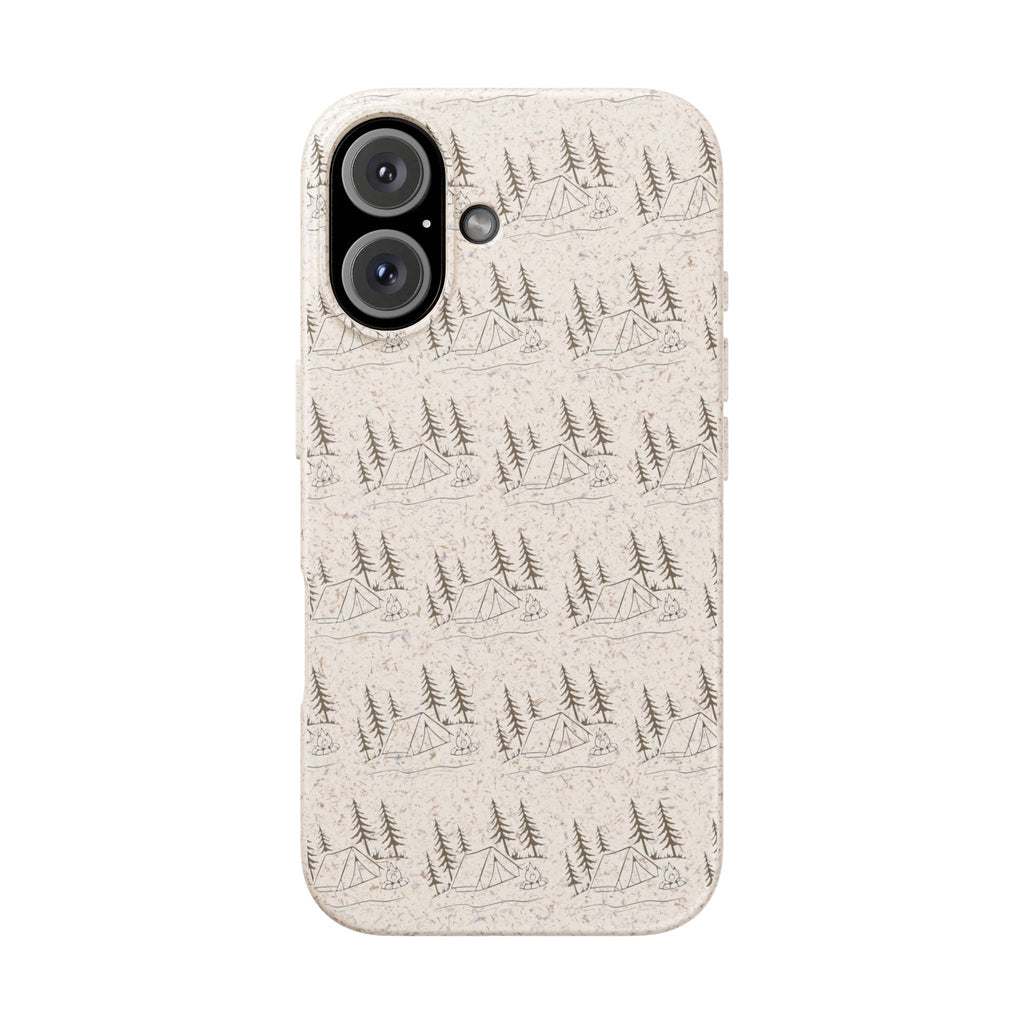 Biodegradable Phone Case — Eco-Friendly Forest Sketch Pattern