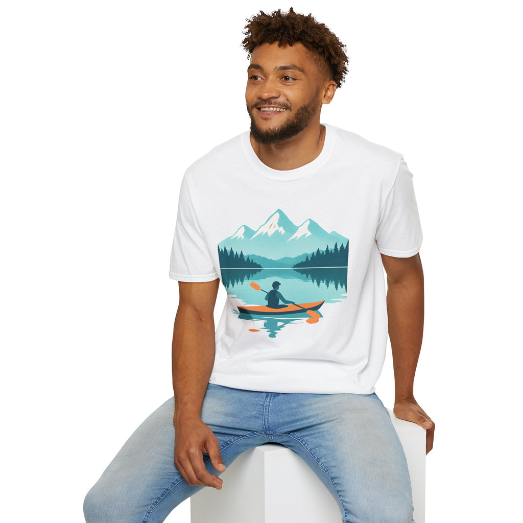 Kayaker on Serene Mountain Lake T-Shirt