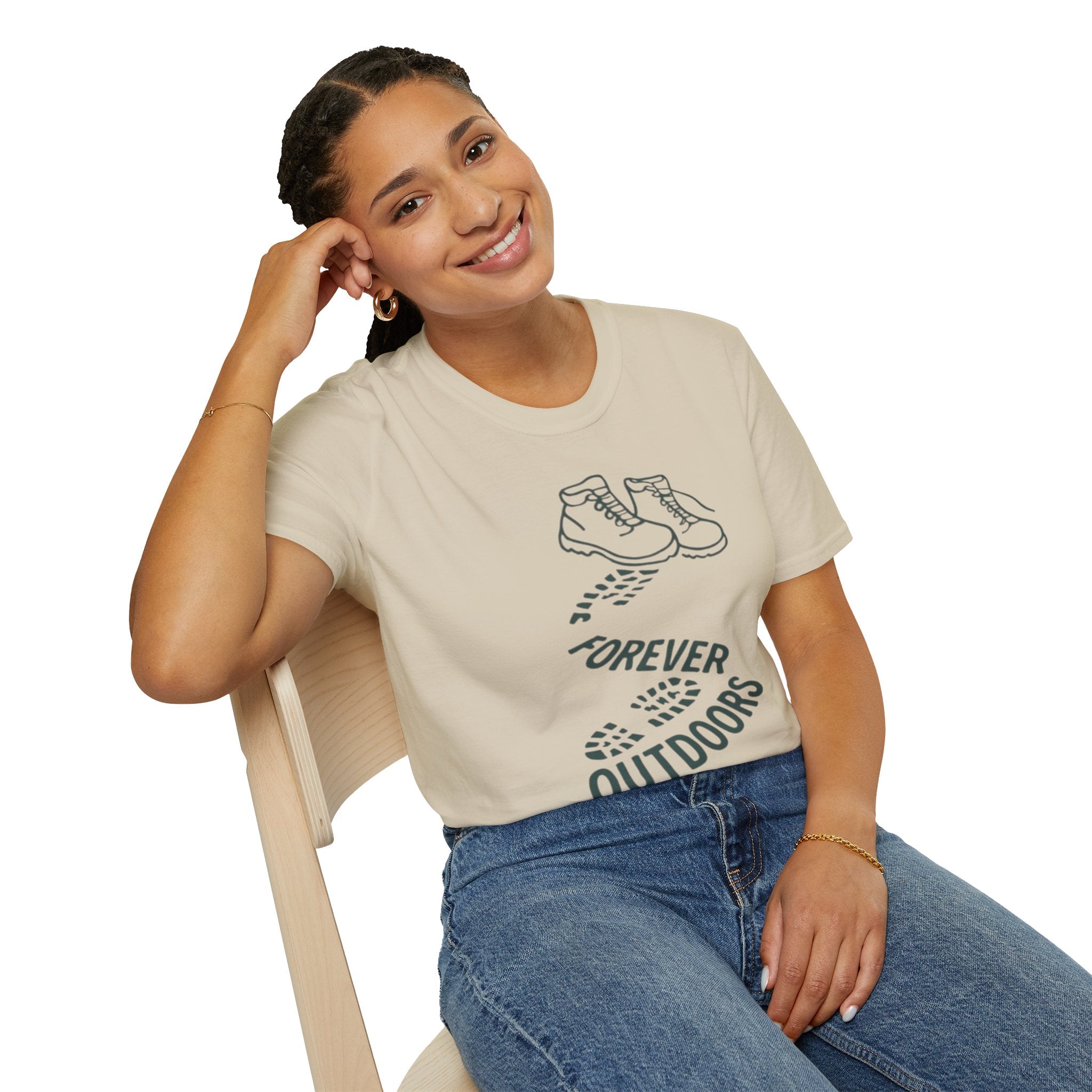 Boots with Footprints "Forever Outdoors" T-Shirt