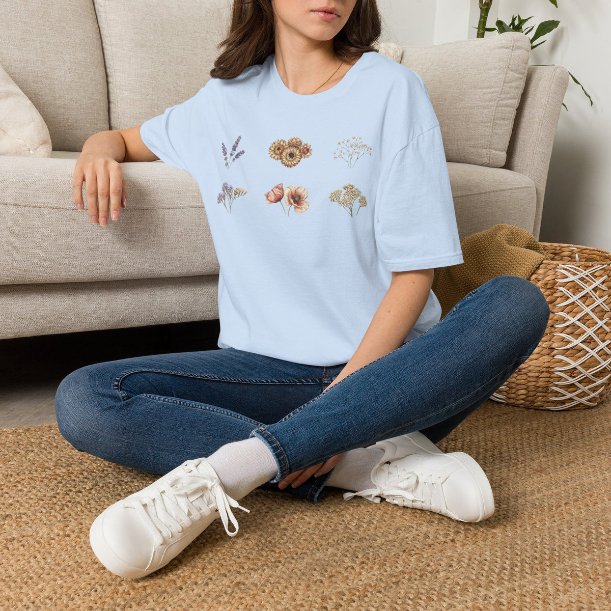 Floral Dried Mini Bouquets T-Shirt — Vintage Botanical Graphic Tee