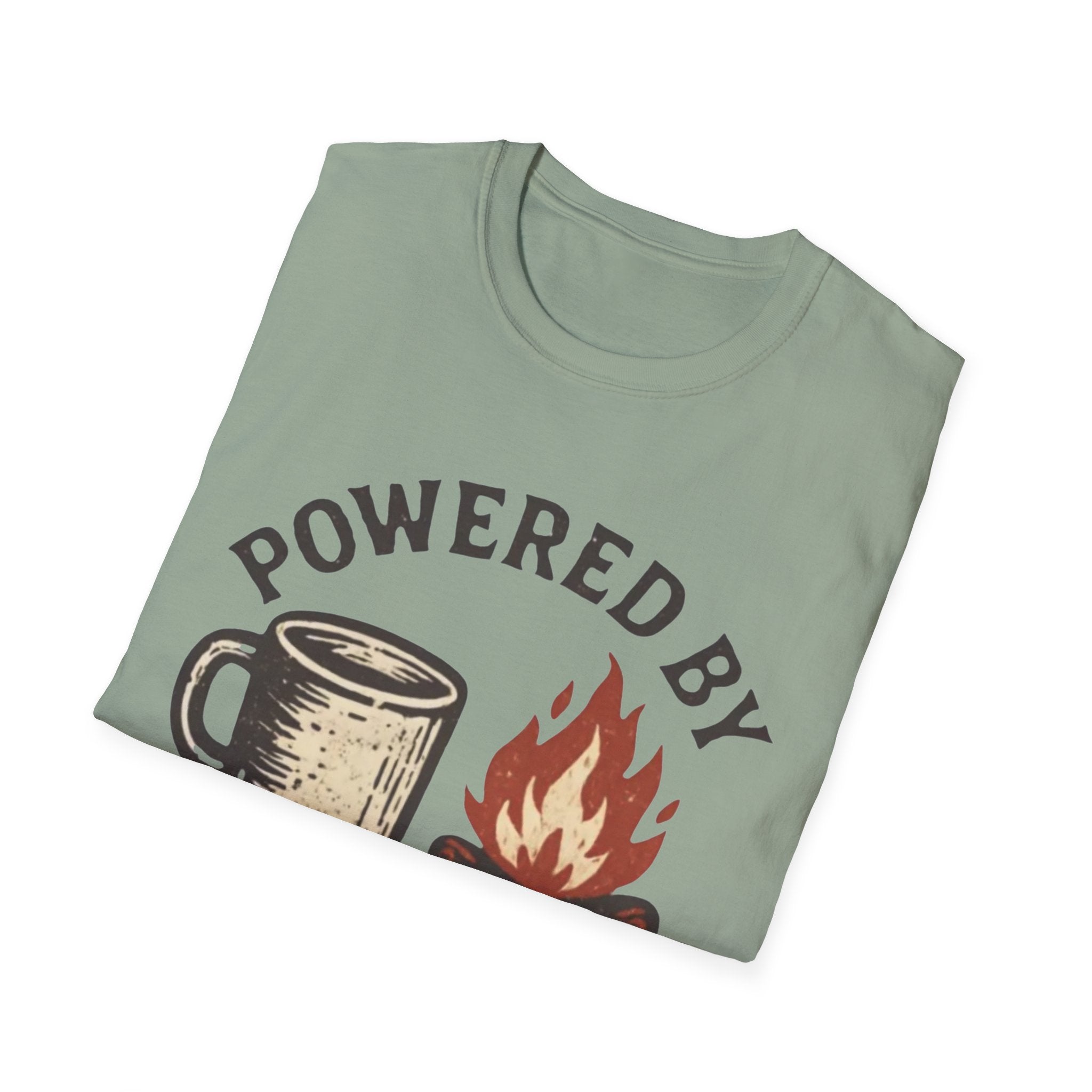 Powered By Coffee And Campfires Vintage Camping T-Shirt