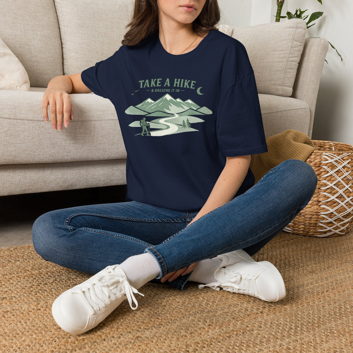 "Take A Hike & Breathe It In" Outdoor Hiking Graphic Tee