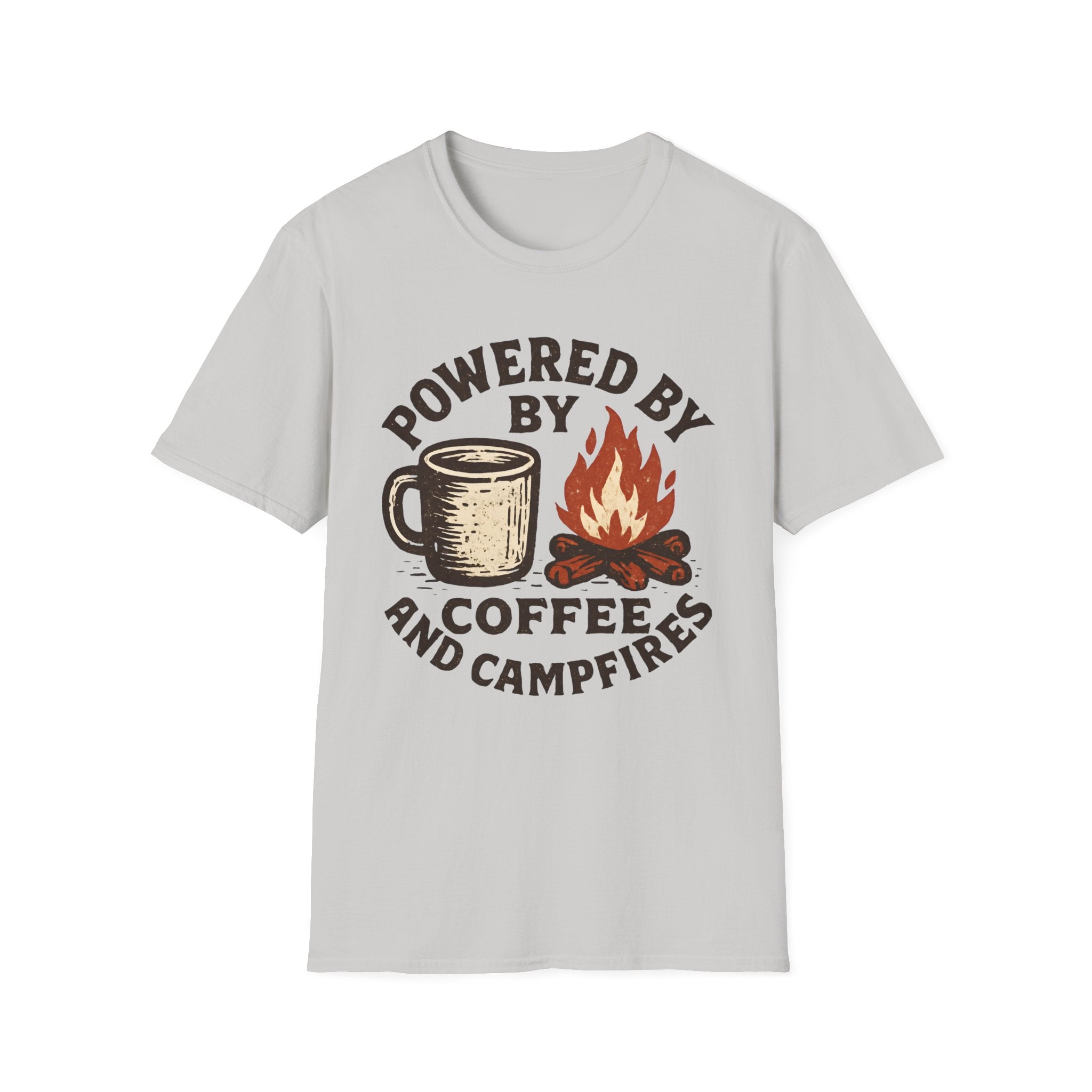 Powered By Coffee And Campfires Vintage Camping T-Shirt