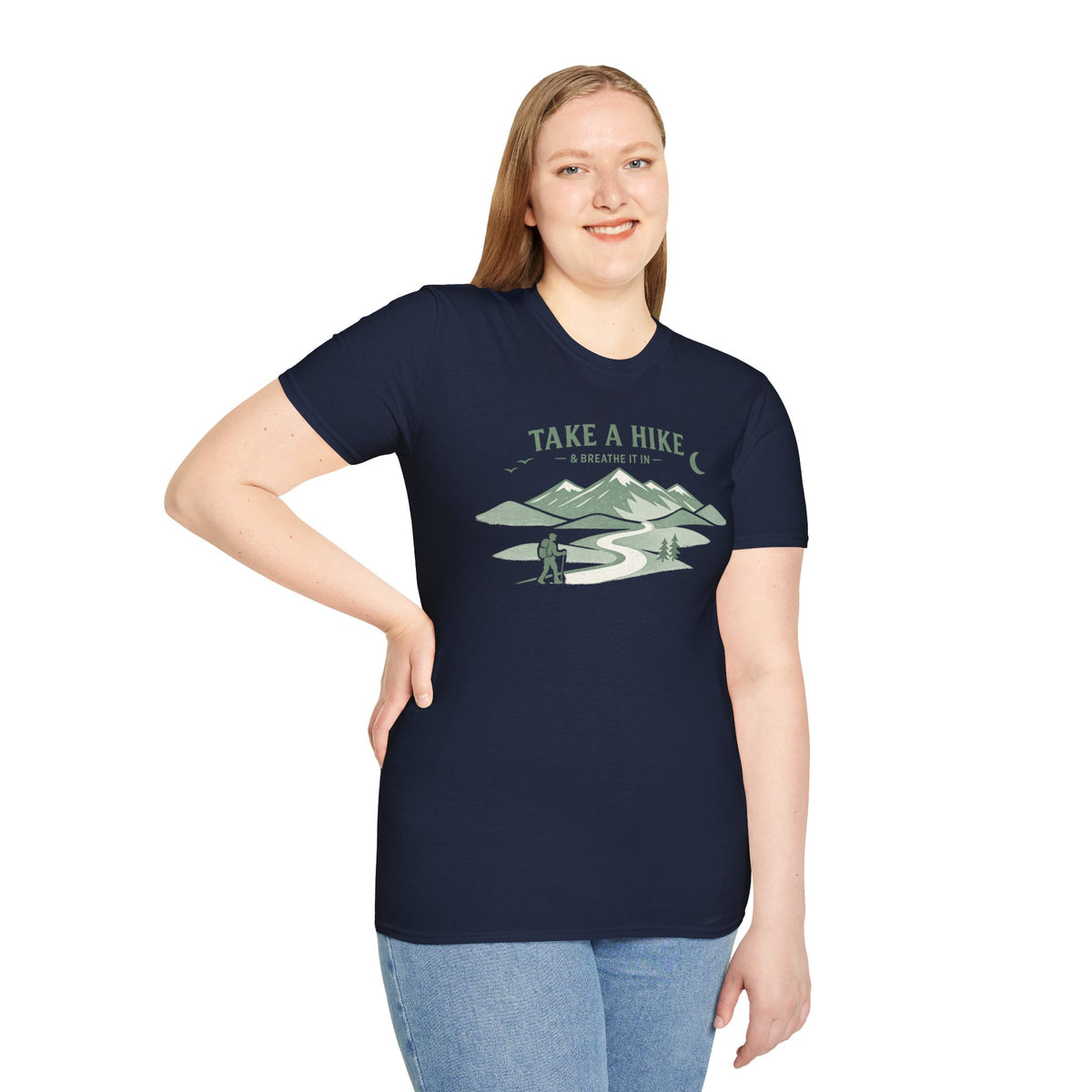 "Take A Hike & Breathe It In" Outdoor Hiking Graphic Tee