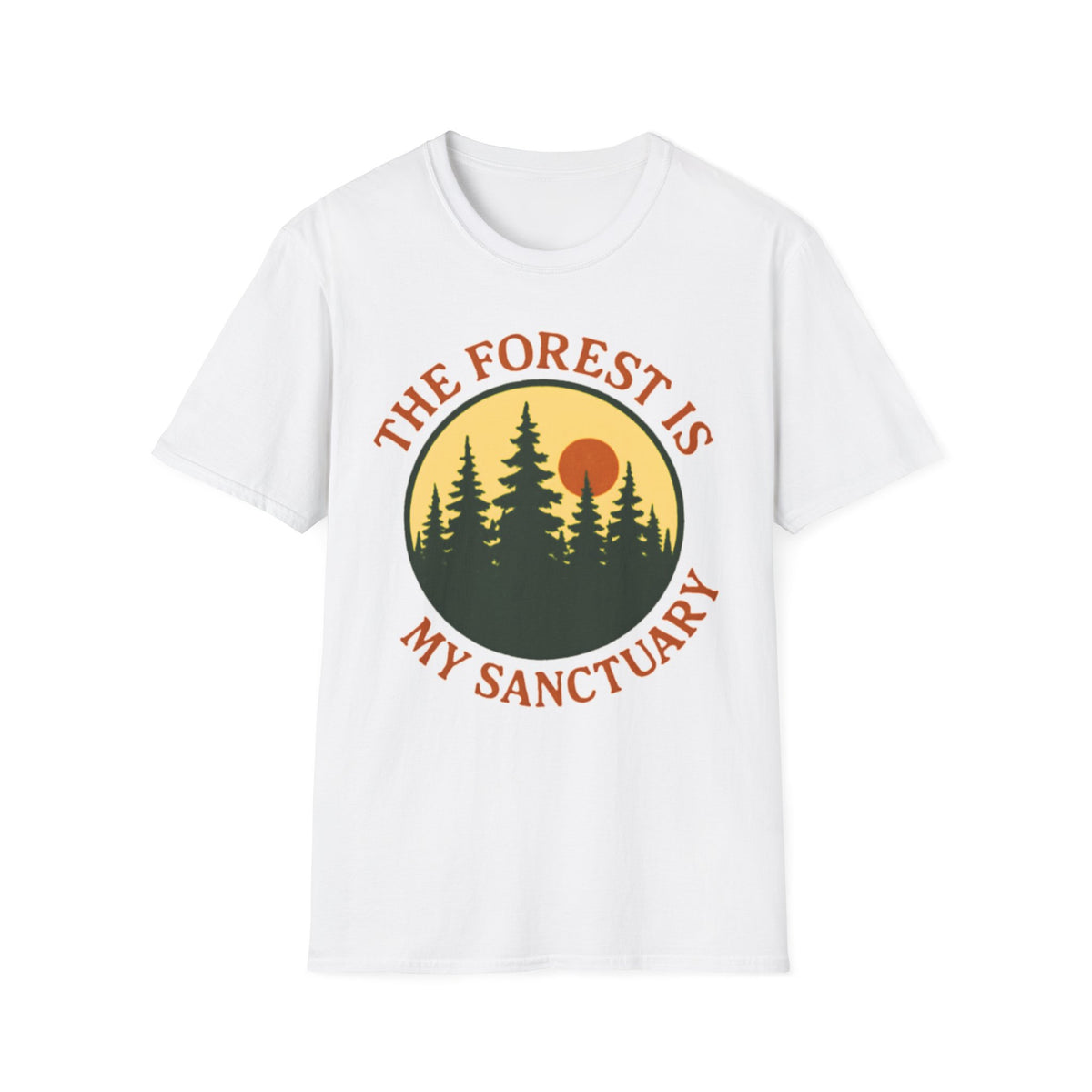 "The Forest Is My Sanctuary" Pines Sunset Graphic Tee Shirt