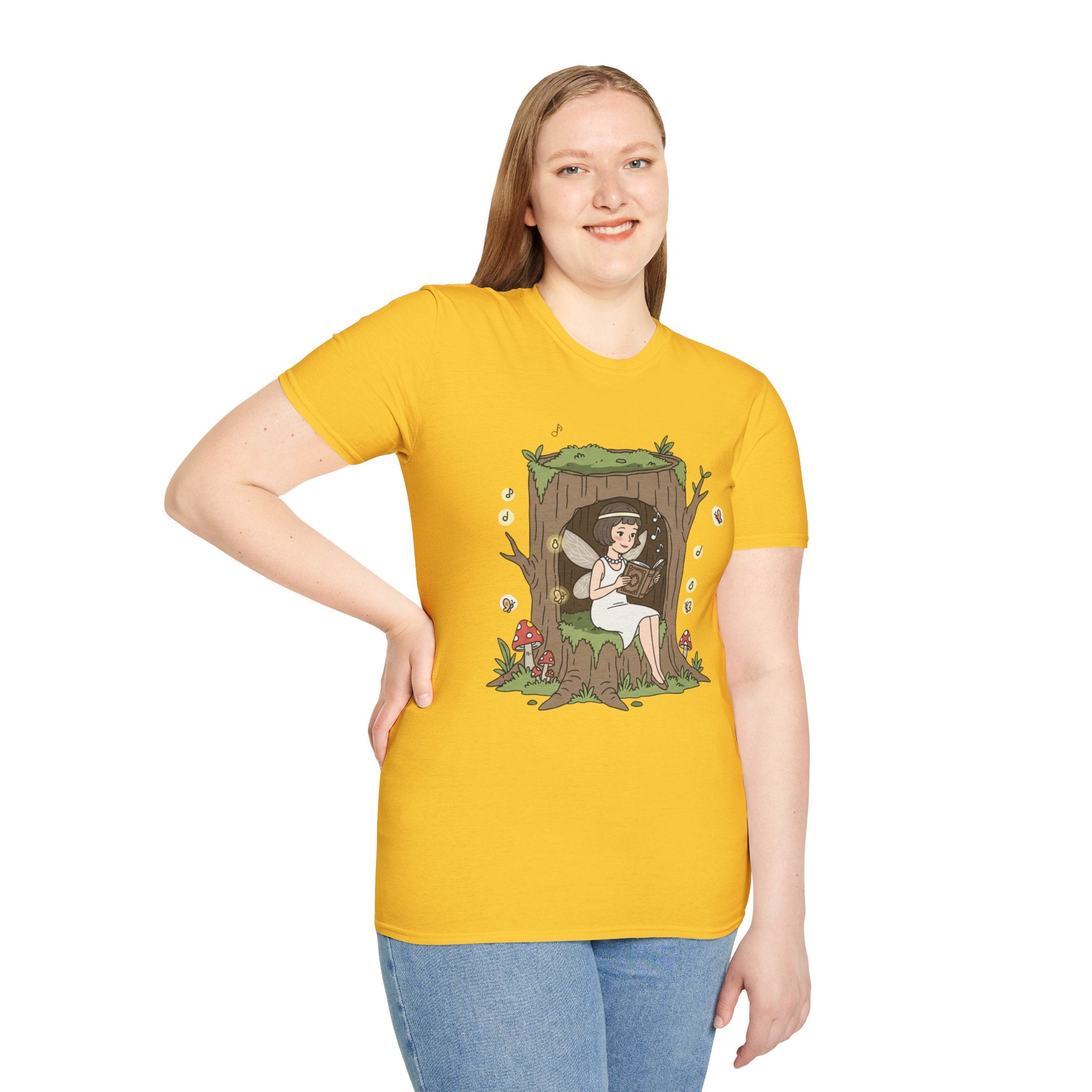 Forest Flapper Fairy Reading in Tree Hollow T-Shirt