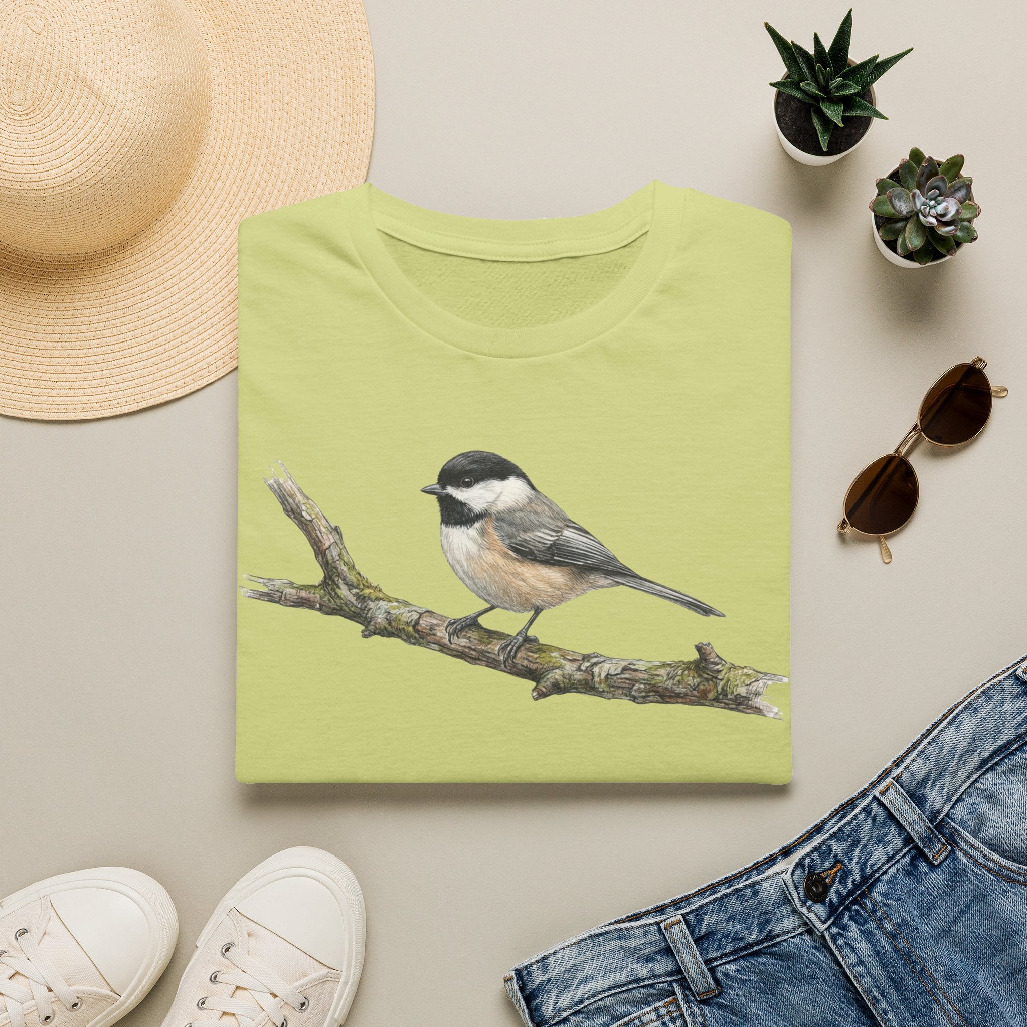 Copy of Chickadee Tee — Watercolor Songbird T‑Shirt
