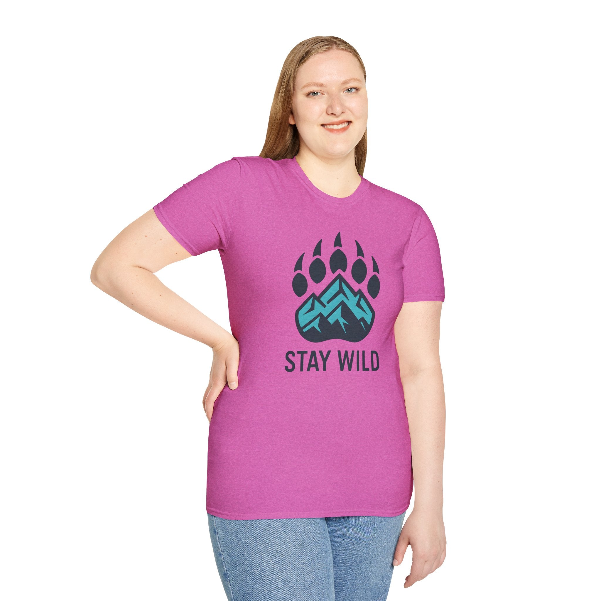 "Stay Wild" Bear Footprint Mountain Emblem T-Shirt