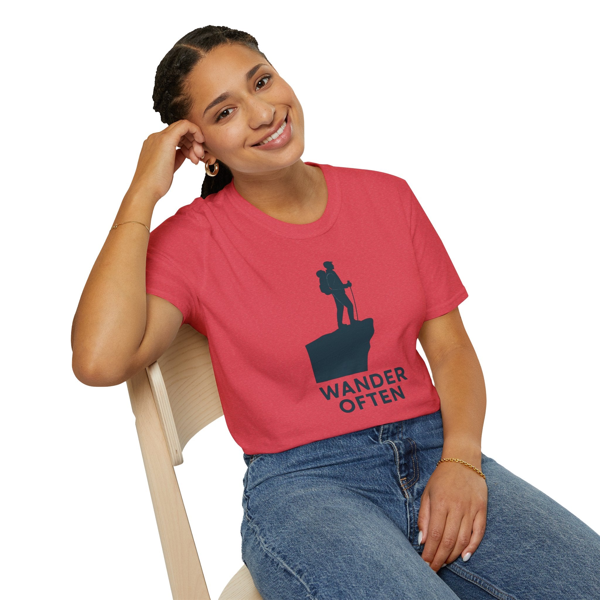 "Wander Often" Hiker on Cliff T-Shirt