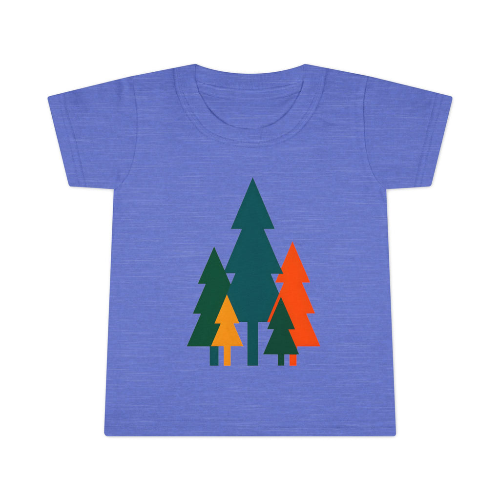 Toddler T-Shirt - Colorful Geometric Pine Trees Kids Tee