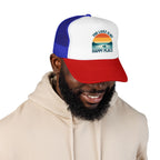 Lake Is My Happy Place Trucker Hat — Vintage Sunset Fishing Foam Cap