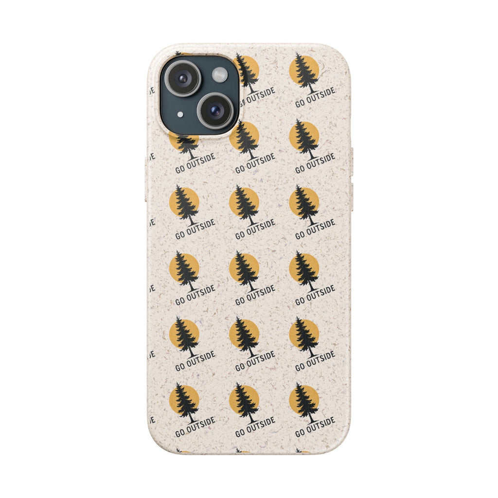 Biodegradable Phone Case — 'Go Outside' Recycled Eco-Friendly iPhone Cover