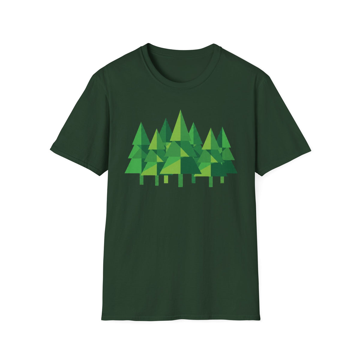 Forest Graphic T-Shirt — Minimal Green Pine Trees Tee