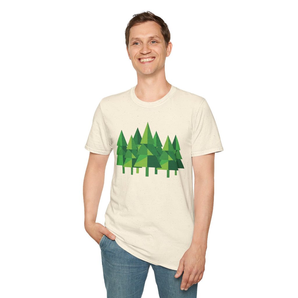 Forest Graphic T-Shirt — Minimal Green Pine Trees Tee