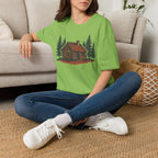 Vintage Cozy Cabin T-Shirt — Faded Pine Tree Cabin Tee