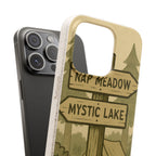 Biodegradable Phone Case — 'Nap Meadow' Mystic Lake Camping Design
