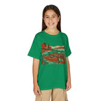 Youth T-Shirt — Autumn Lakeside Dock & Canoe Kids Tee