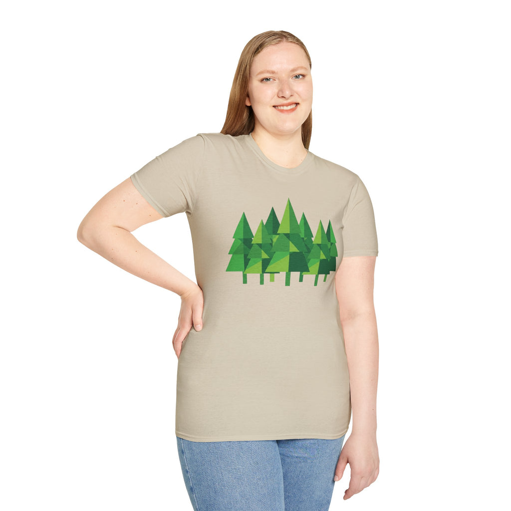 Forest Graphic T-Shirt — Minimal Green Pine Trees Tee