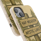 Biodegradable Phone Case — 'Nap Meadow' Mystic Lake Camping Design