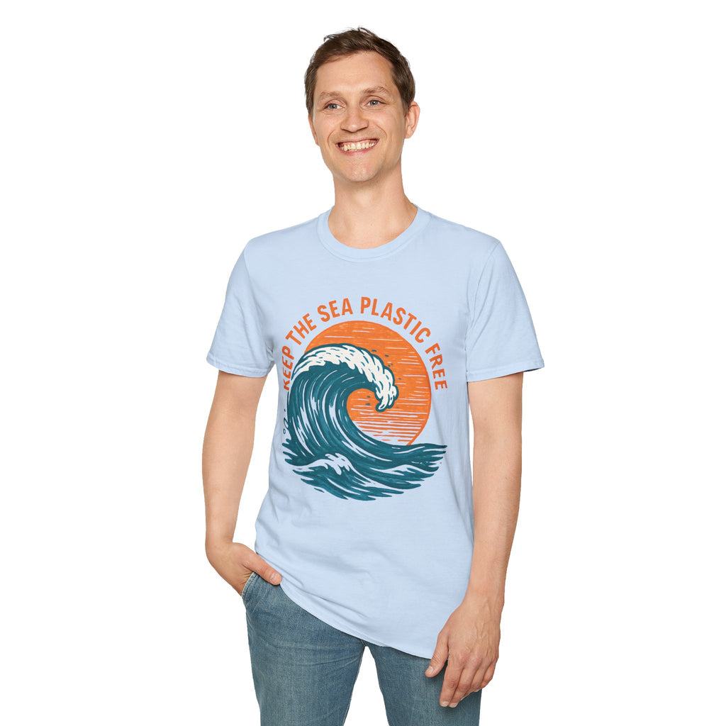 Keep the Sea Plastic Free T-Shirt — Ocean Conservation Wave Tee