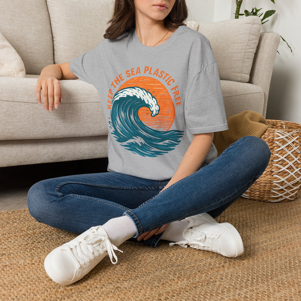 Keep the Sea Plastic Free T-Shirt — Ocean Conservation Wave Tee