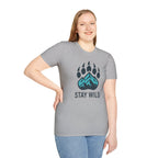 "Stay Wild" Bear Footprint Mountain Emblem T-Shirt