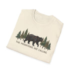 "The Mountains Are Calling" Bear and Pines T-Shirt — Outdoor Graphic Tee