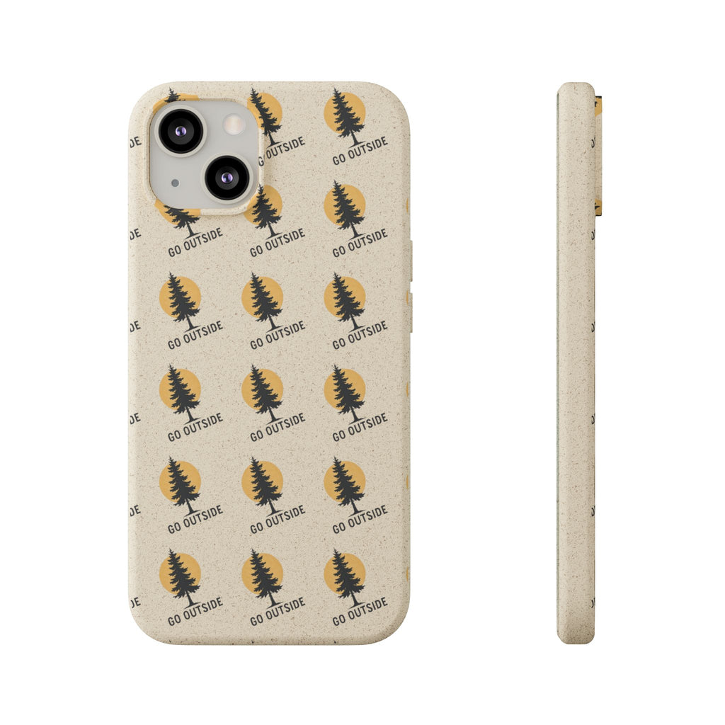 Biodegradable Phone Case — 'Go Outside' Recycled Eco-Friendly iPhone Cover