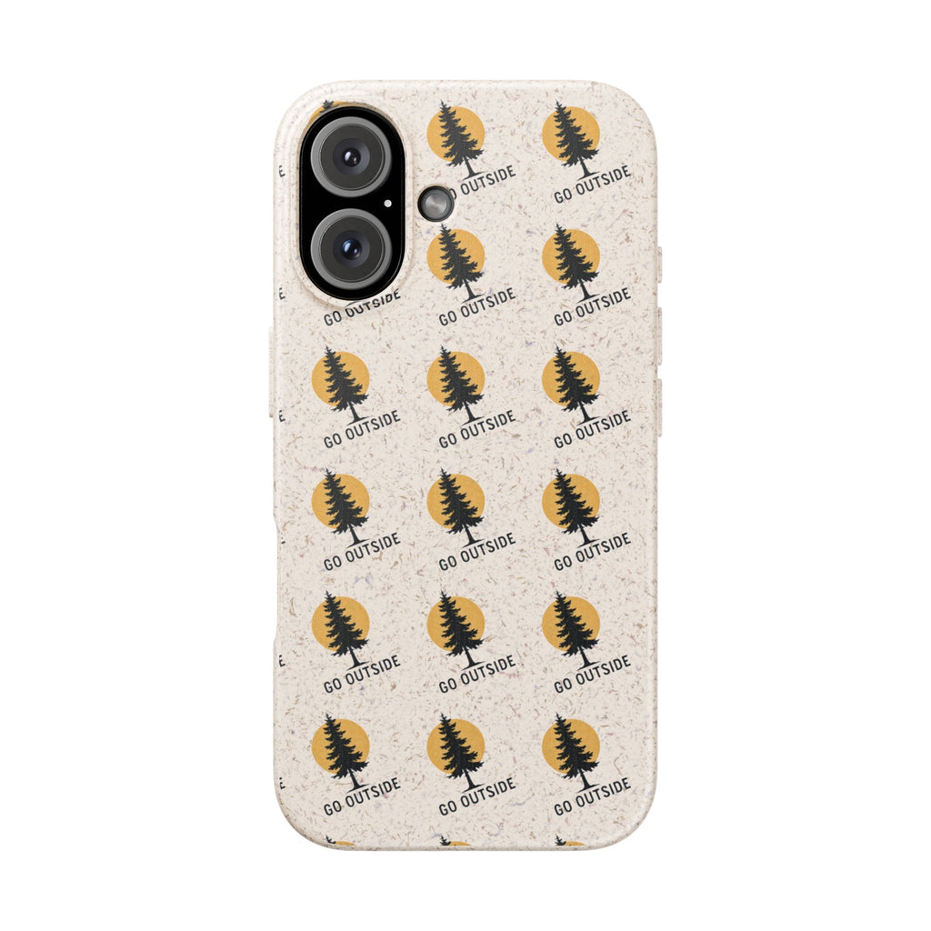 Biodegradable Phone Case — 'Go Outside' Recycled Eco-Friendly iPhone Cover