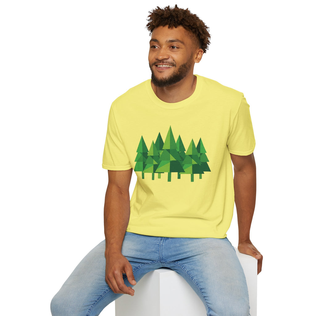 Forest Graphic T-Shirt — Minimal Green Pine Trees Tee