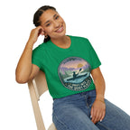 Kayak Sunset T‑Shirt — "Drift Into The Quiet Places" Outdoor Relaxation Tee