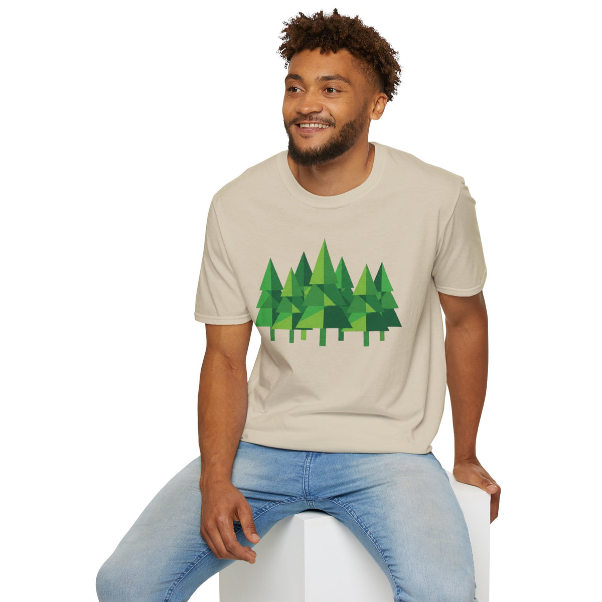 Forest Graphic T-Shirt — Minimal Green Pine Trees Tee