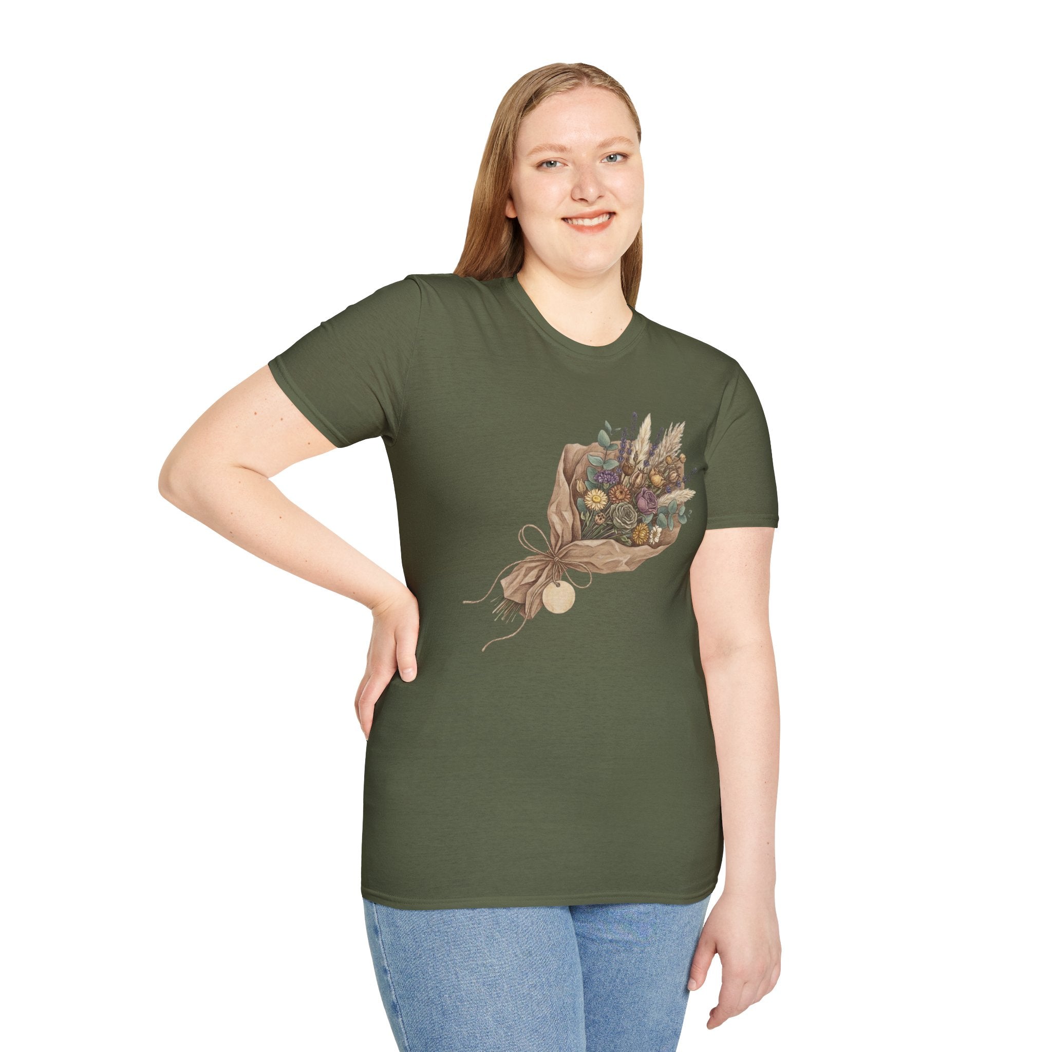 Floral Bouquet Graphic T-Shirt — Rustic Wildflower Bouquet Tee