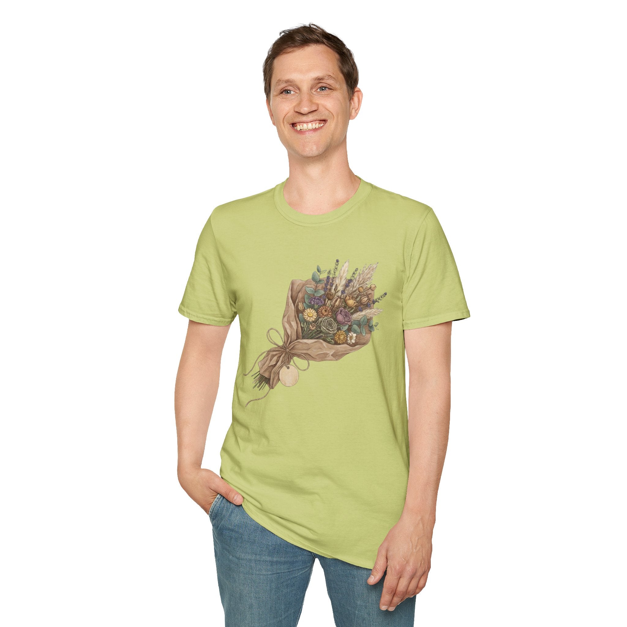 Floral Bouquet Graphic T-Shirt — Rustic Wildflower Bouquet Tee