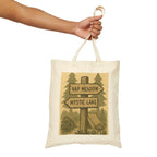 Tote Bag — Rustic ‘Nap Meadow / Mystic Lake’ Camping Sign Canvas Tote