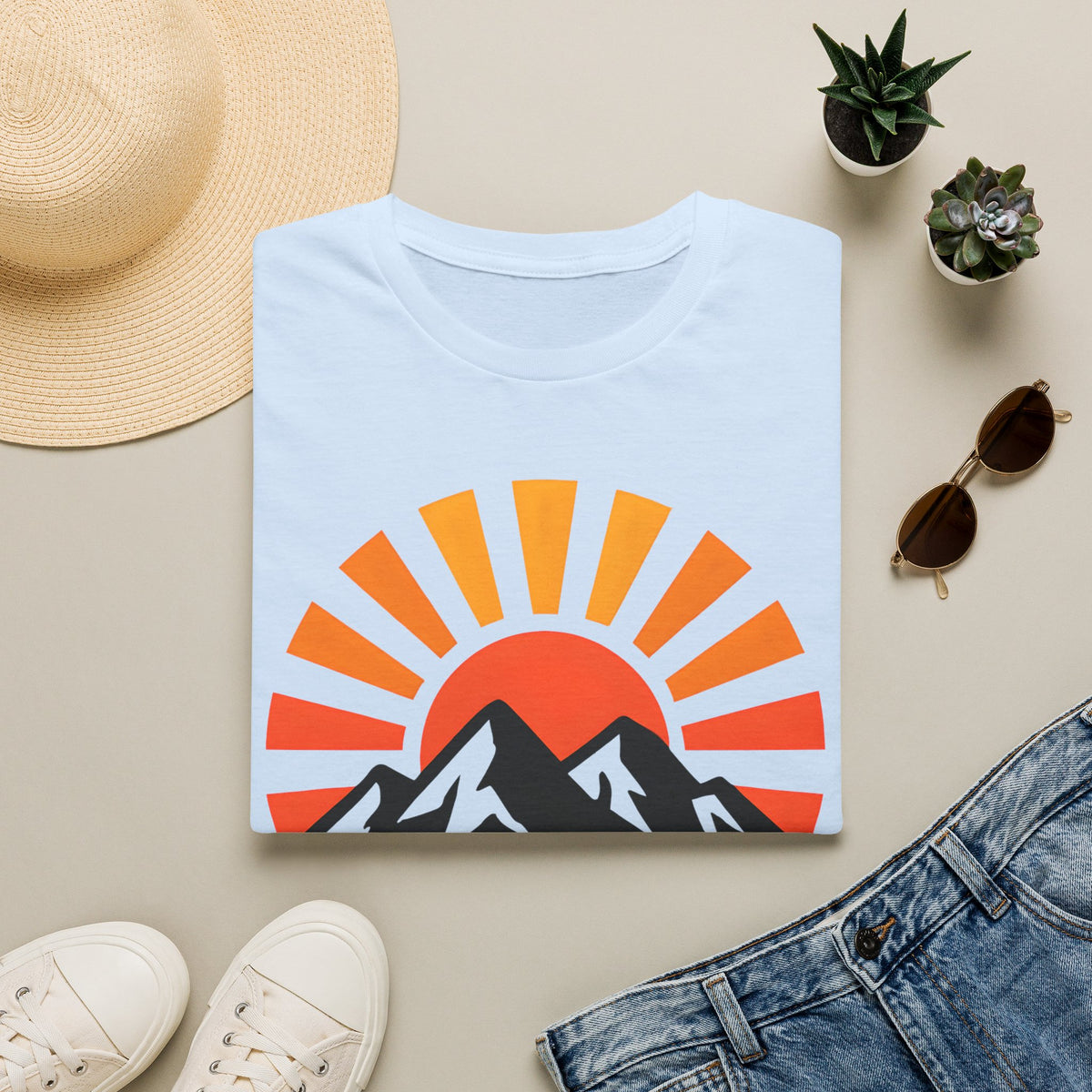 Chase The Sunrise Mountain T-Shirt — Sunrise & Peaks Graphic Tee
