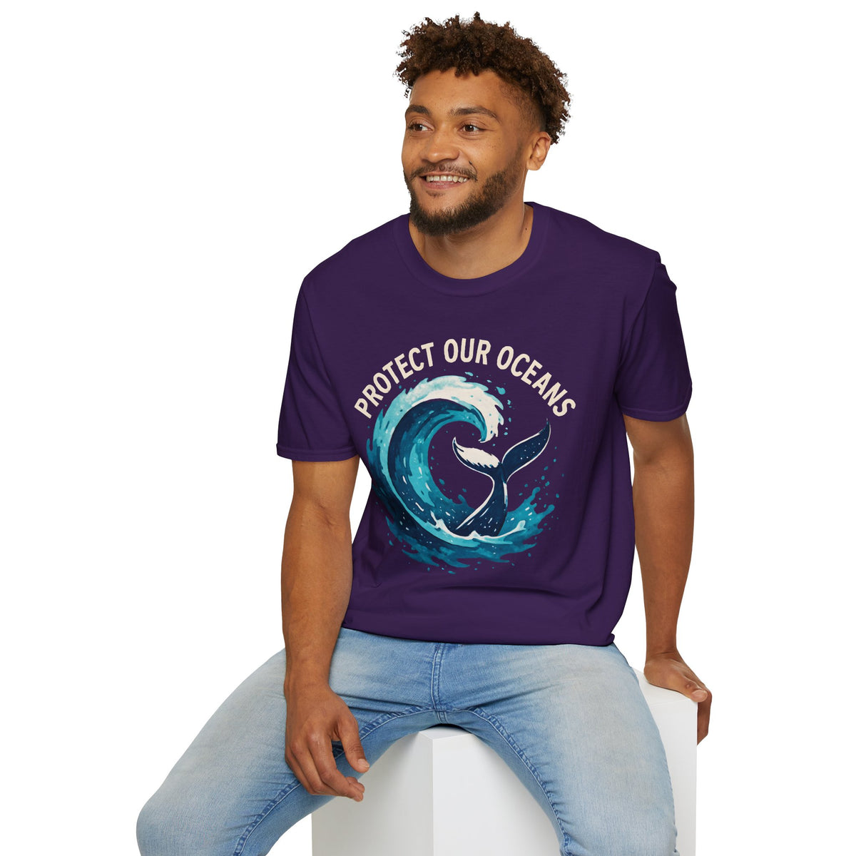 "Protect Our Oceans" Wave Whale Conservation T-Shirt
