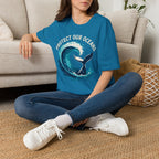 "Protect Our Oceans" Wave Whale Conservation T-Shirt