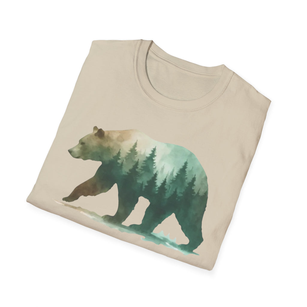 Forest Bear T-Shirt — Watercolor Woodland Bear Graphic Tee Shirt