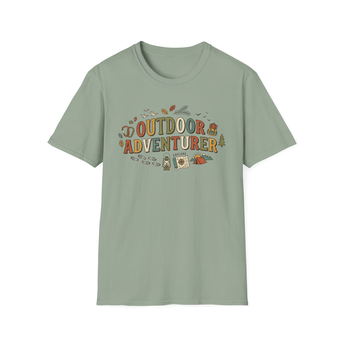 "Outdoor Adventurer" T‑Shirt Camping, Hiking & Exploration Graphic Tee Shirt