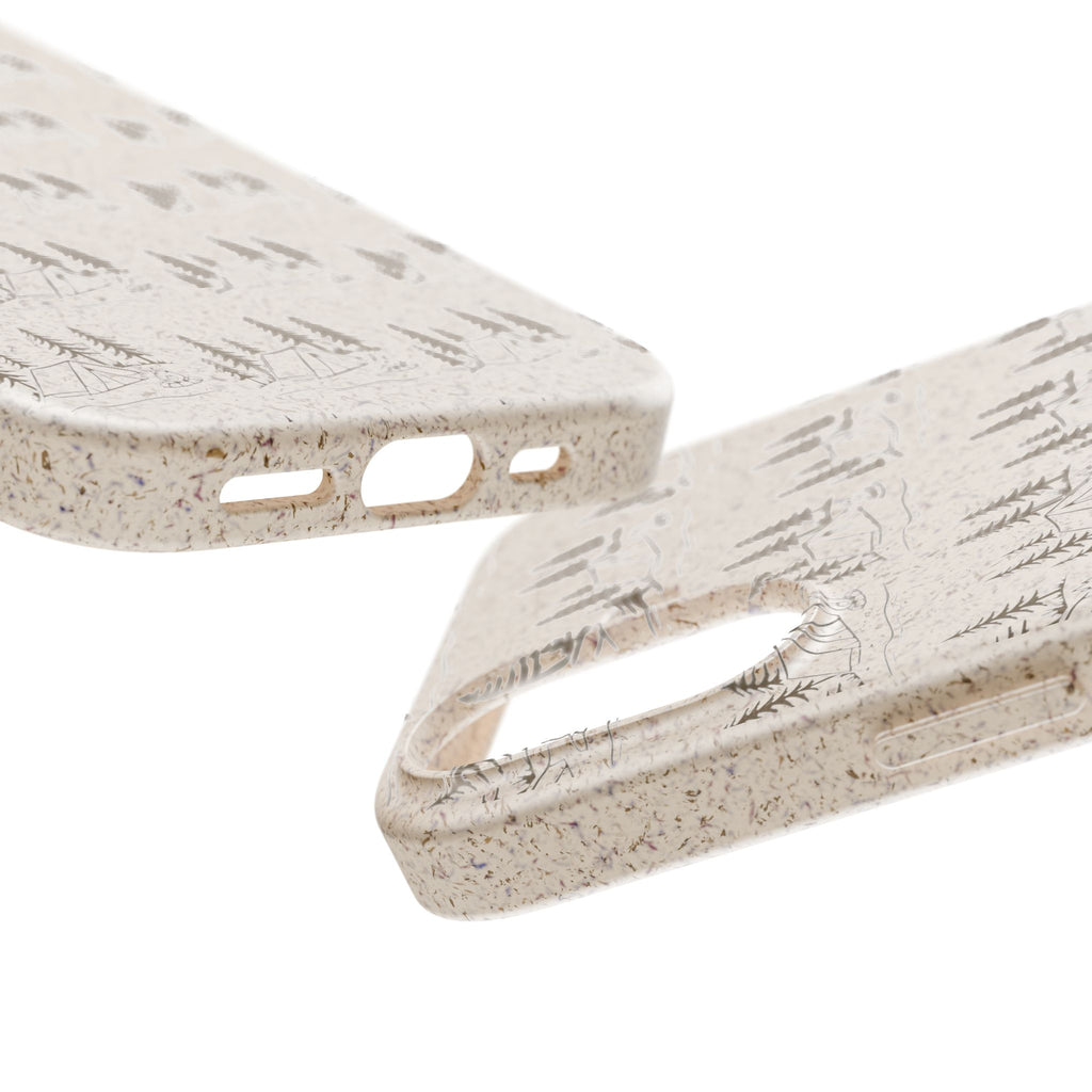 Biodegradable Phone Case — Eco-Friendly Forest Sketch Pattern