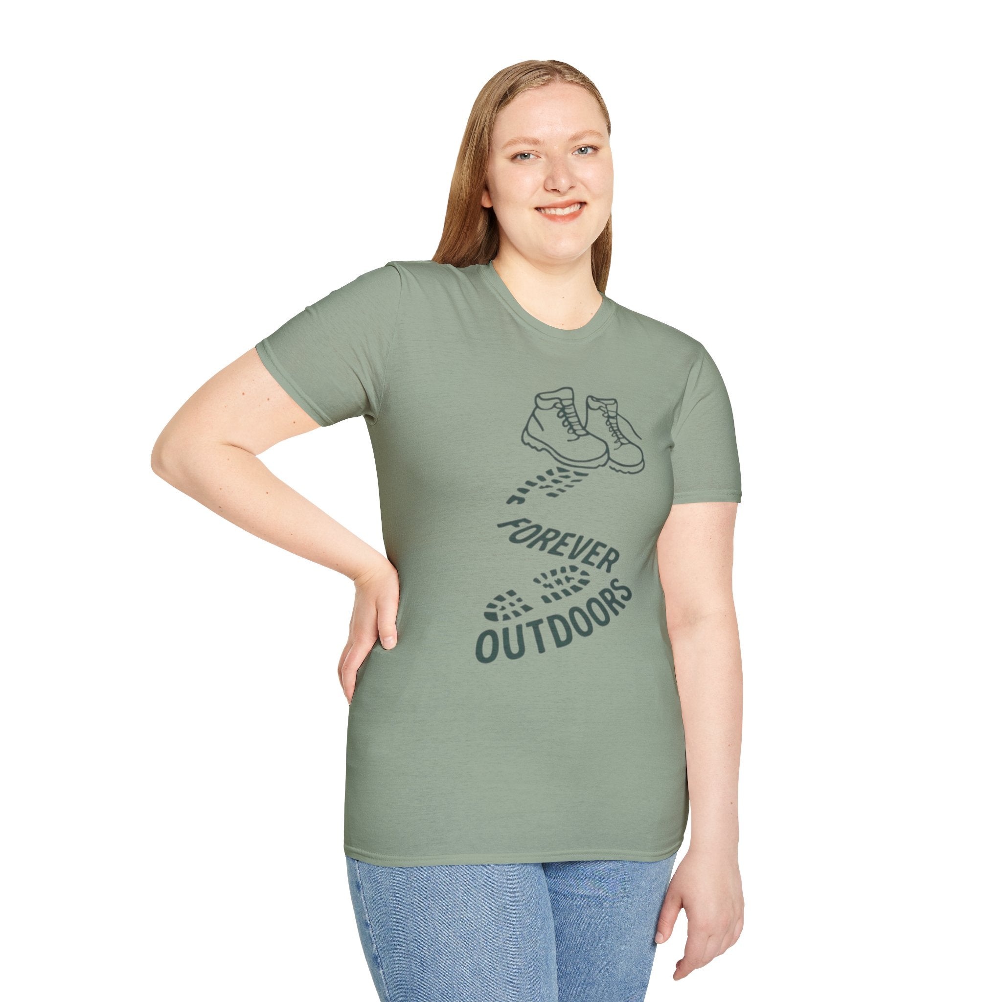 Boots with Footprints "Forever Outdoors" T-Shirt