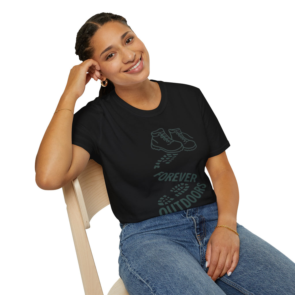 Boots with Footprints "Forever Outdoors" T-Shirt