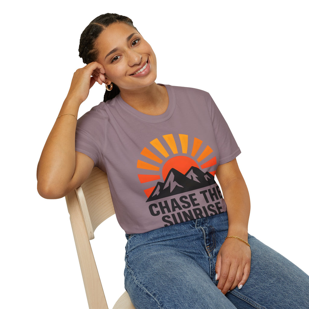 Chase The Sunrise Mountain T-Shirt — Sunrise & Peaks Graphic Tee