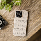 Biodegradable Phone Case — Eco-Friendly Forest Sketch Pattern