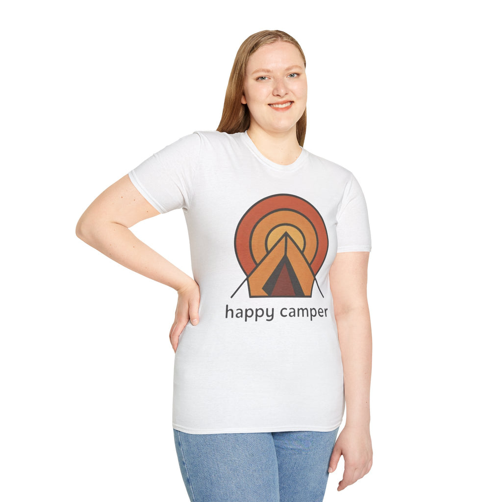 Happy Camper Retro Sunset Camping T-Shirt