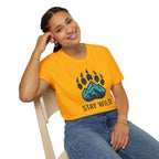 "Stay Wild" Bear Footprint Mountain Emblem T-Shirt